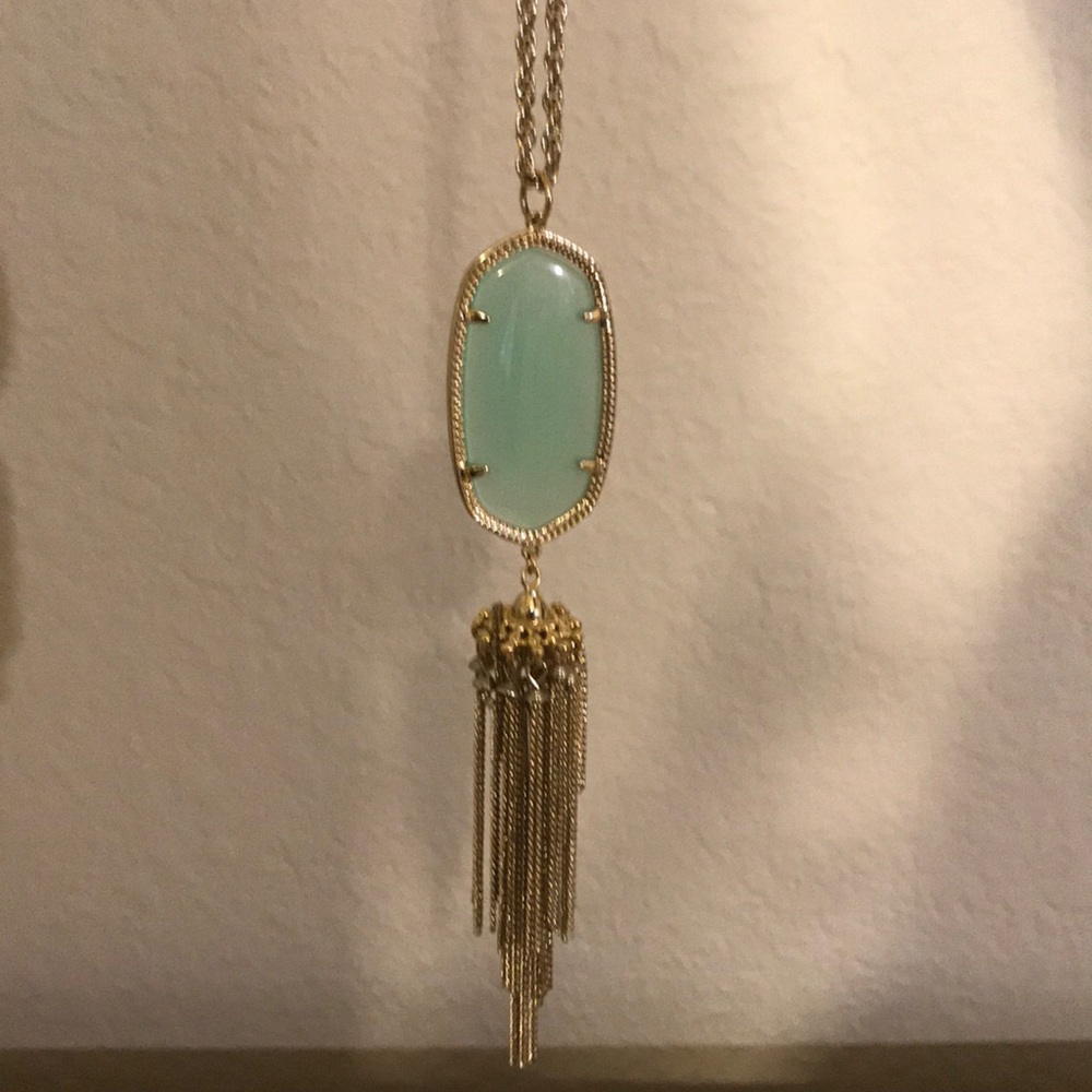Kendra Scott Rayne Chalcedony necklace.